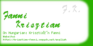 fanni krisztian business card